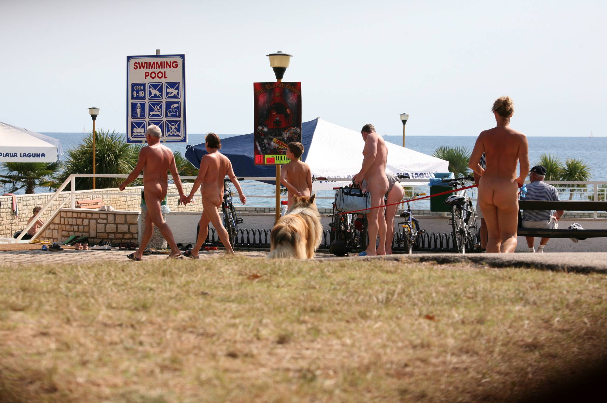 Pure Nudism Nuda Pool Visitor Walk-By - 2