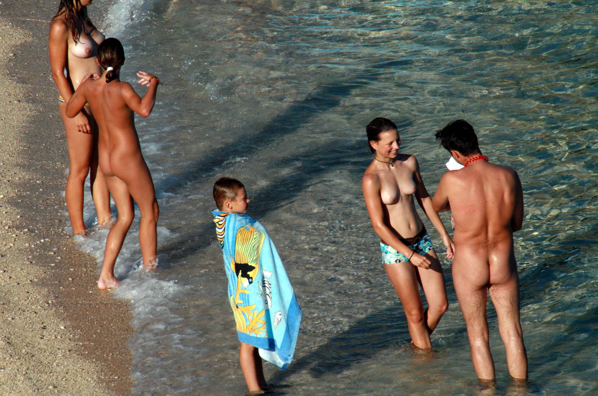 Nudist Pics Family Evening Near Water - 1