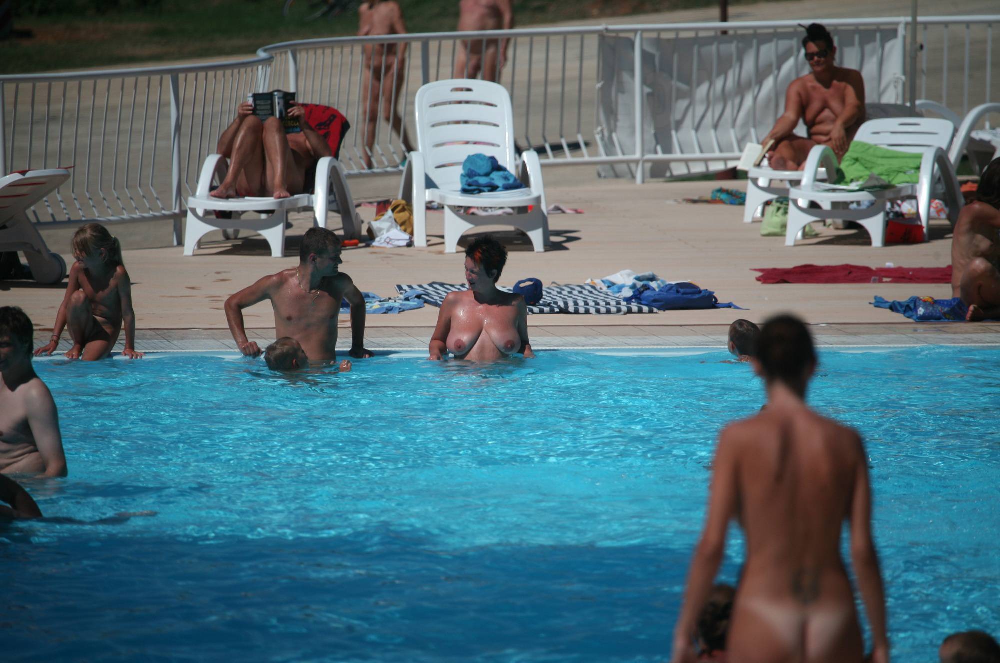 Nudist Pictures Pool-Shore Group Exercise - 2